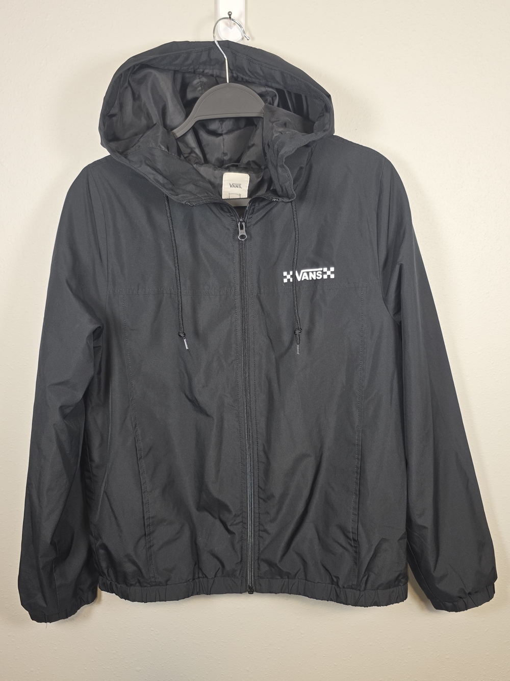 Vans Men's Black Hooded Windbreaker Jacket